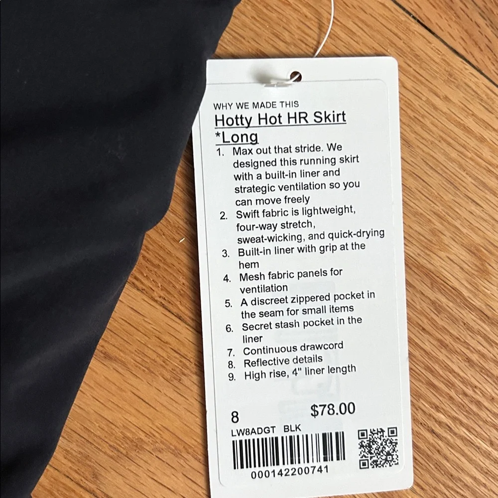 Lululemon Black Athletic Skort size 8 - Picture 2 of 4